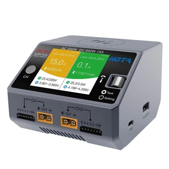Hota D6 Pro Ac 200w 650w 15a Charger With Wireless Charging for Nizn/nicd/nimh Battery